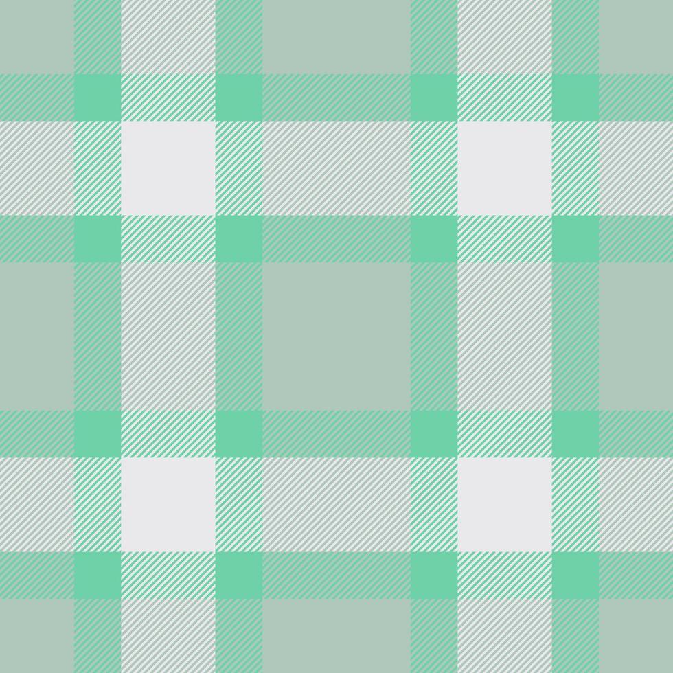 Plaid seamless pattern in green. Check fabric texture. Vector textile print.