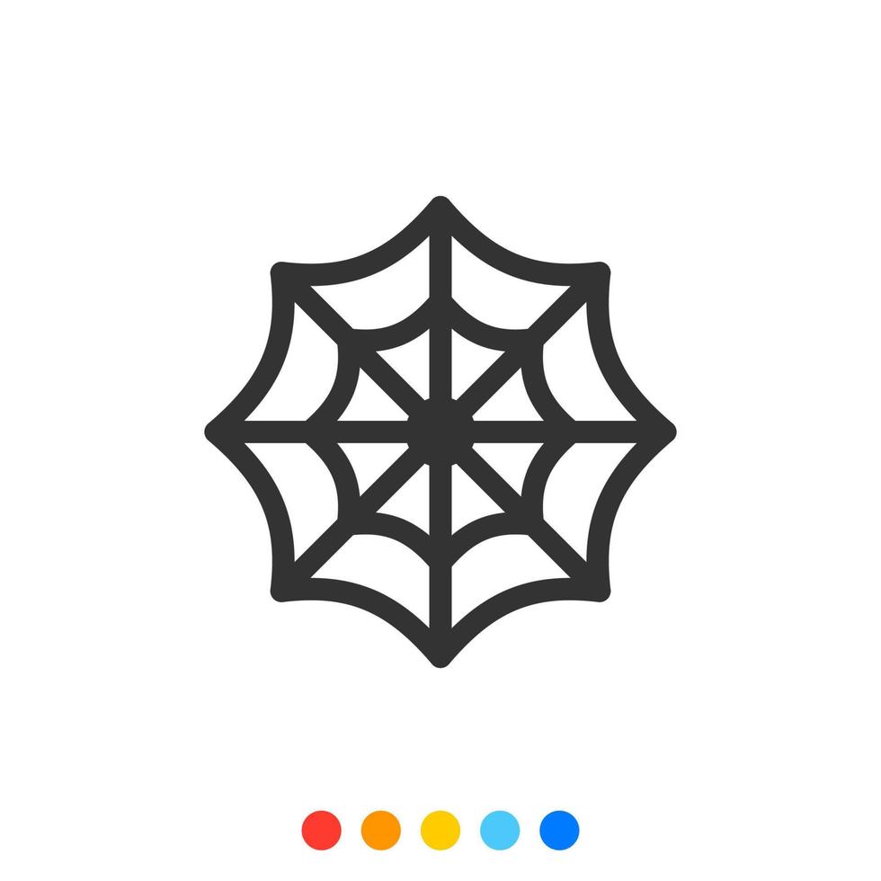 icono de telaraña mínimo, vector e ilustración.