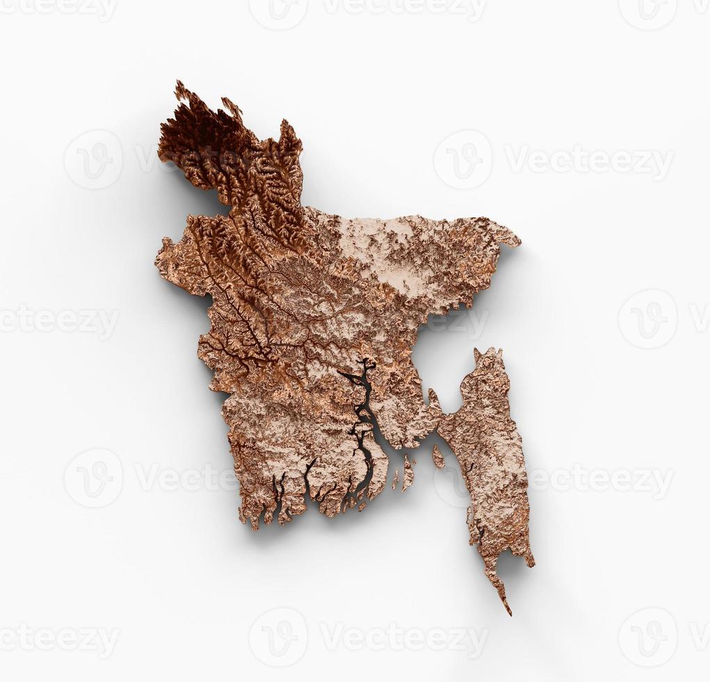 Map of Bangladesh in old style, brown graphics in a retro style Vintage Style. High detailed 3d illustration photo
