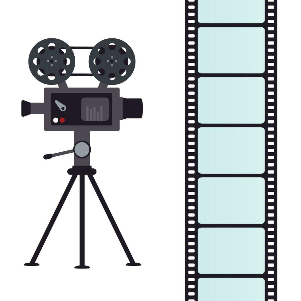 Movie projector and film vector graphics