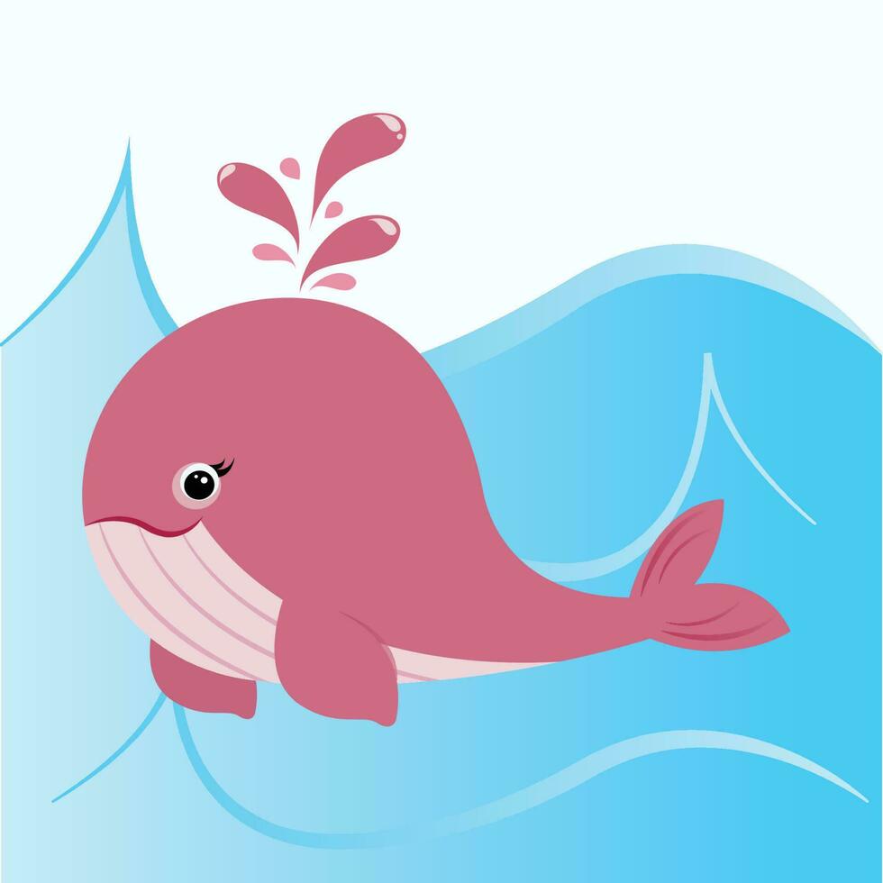 ilustración vectorial de dibujos animados aislados de una ballena vector