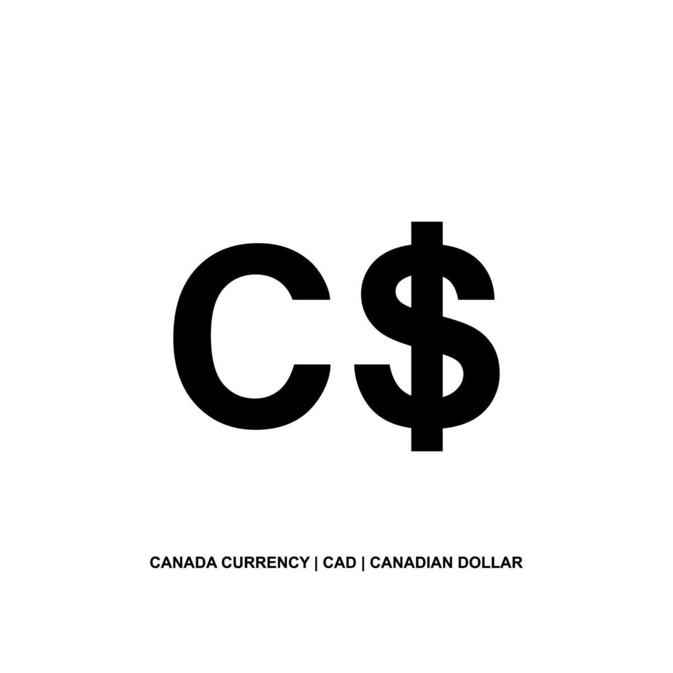 Canada Currency, CAD, Canadian Dollar Icon Symbol. Vector Illustration