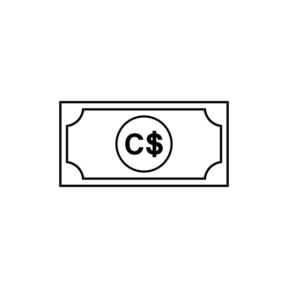 Canada Currency, CAD, Canadian Dollar Icon Symbol. Vector Illustration