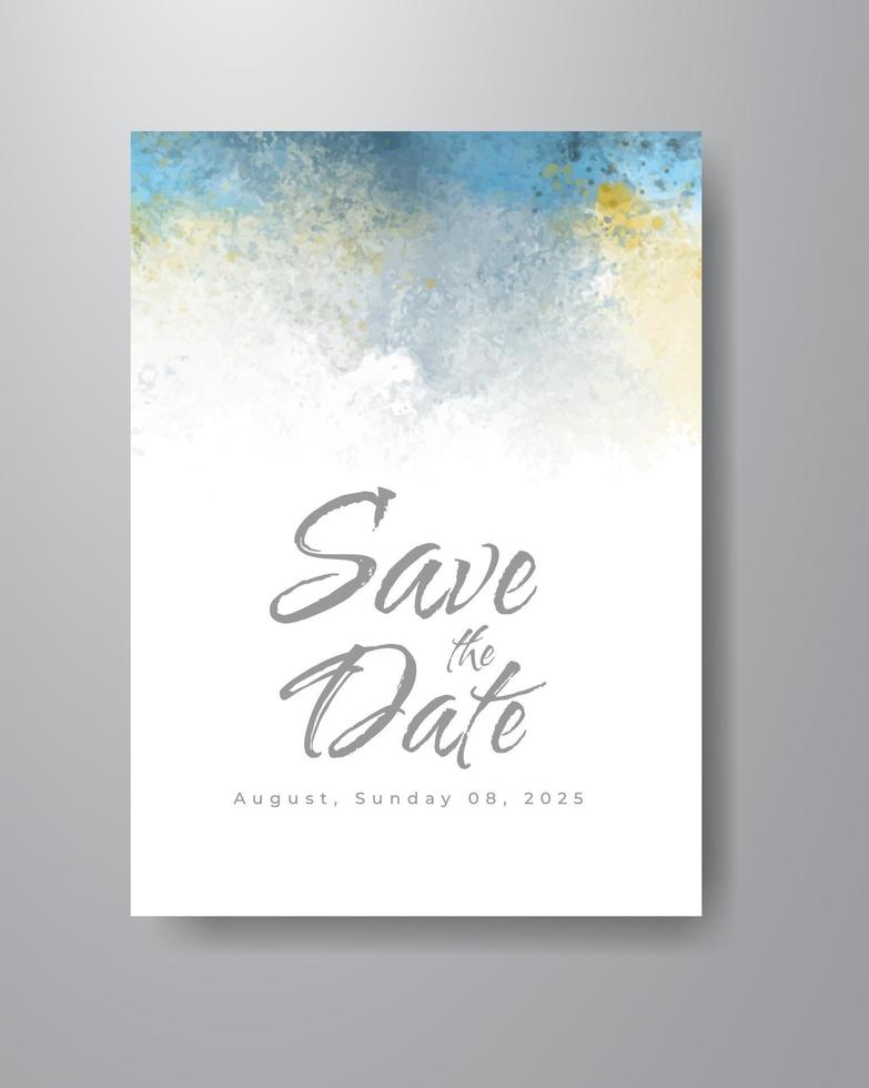 Save the date with watercolor background. Design for your invitation. vector