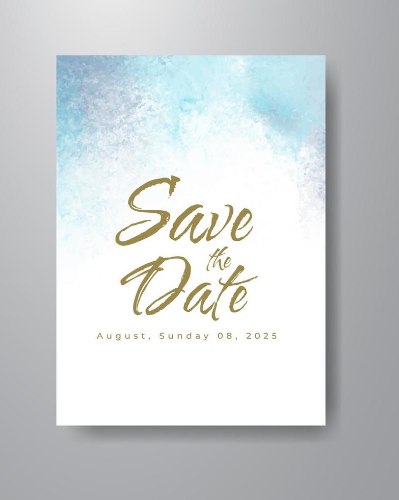 Save the date with watercolor background. Design for your invitation. vector