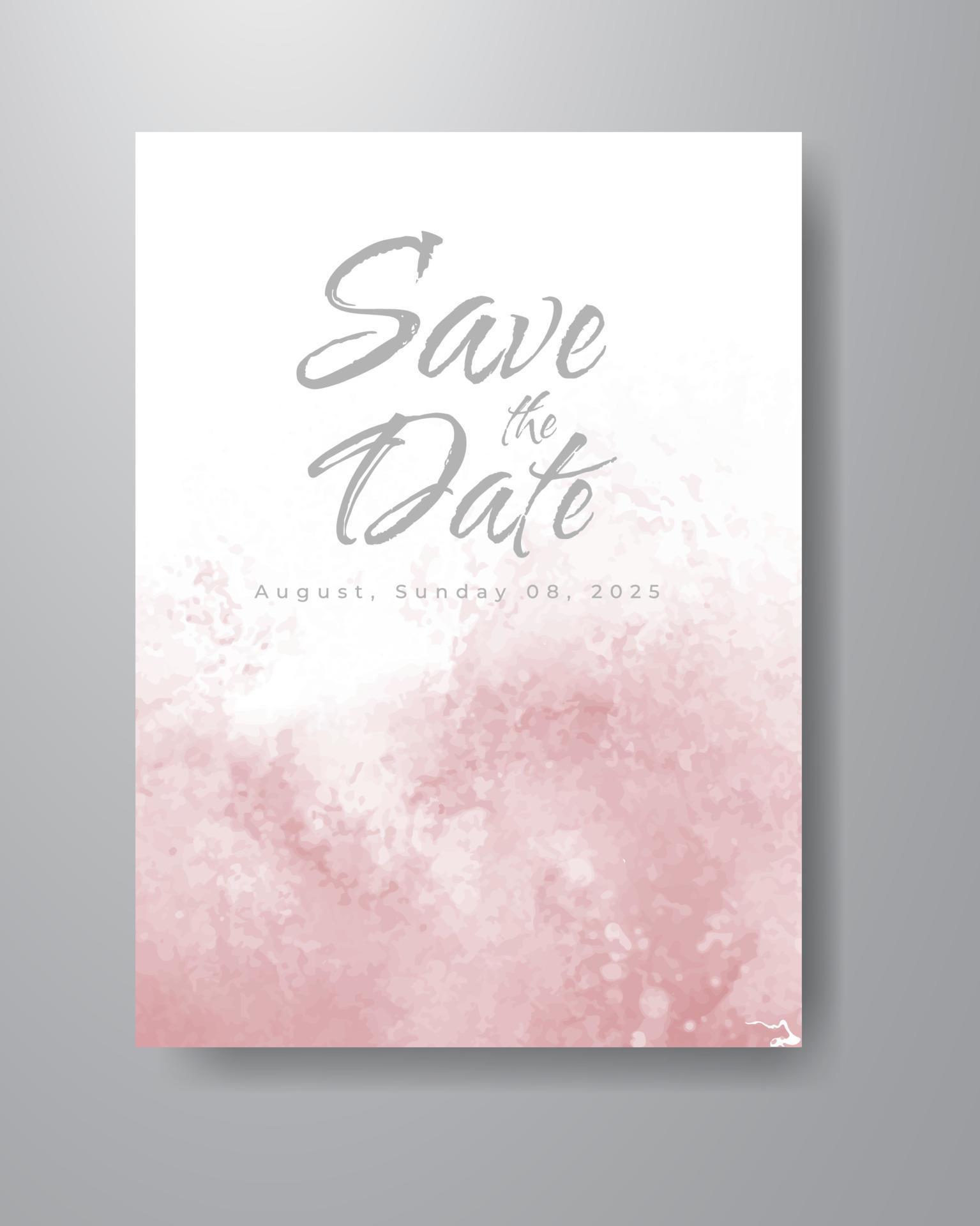 Save the date with watercolor background. Design for your invitation