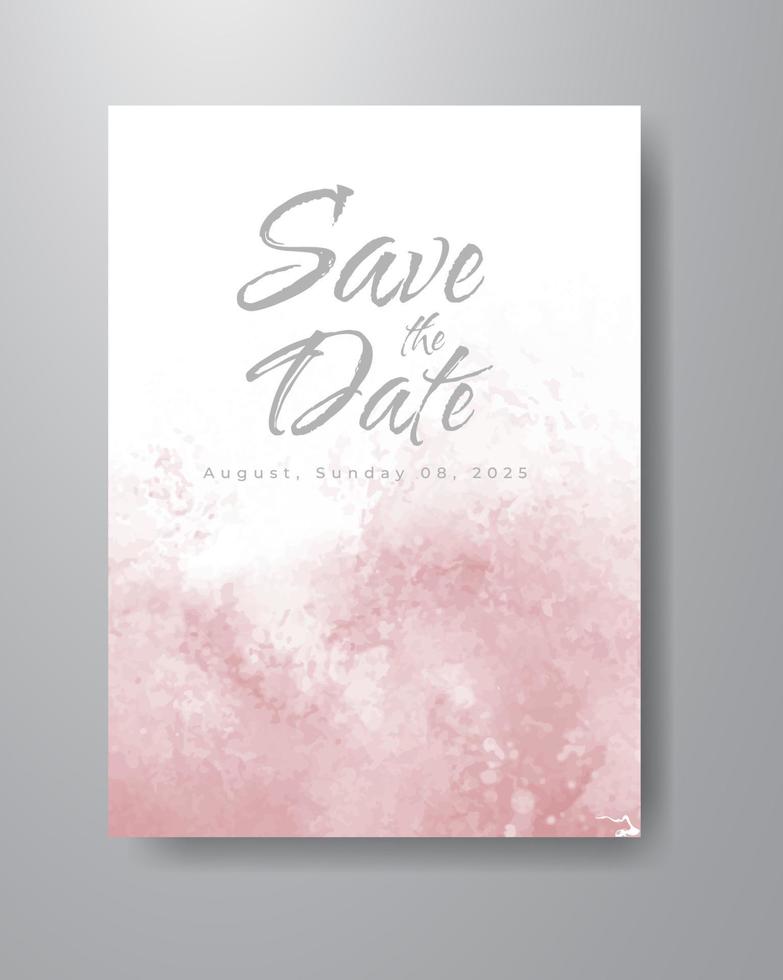 Save the date with watercolor background. Design for your invitation. vector