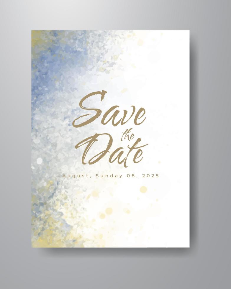 Save the date with watercolor background. Design for your invitation. vector