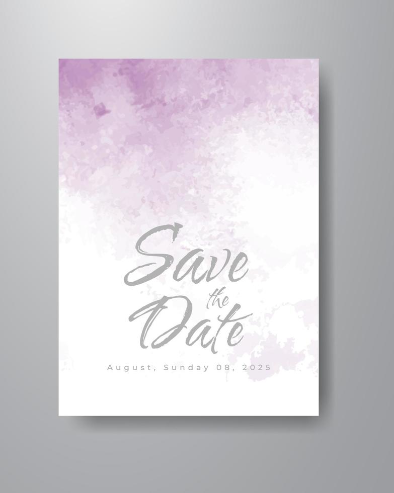 Save the date with watercolor background. Design for your invitation. vector