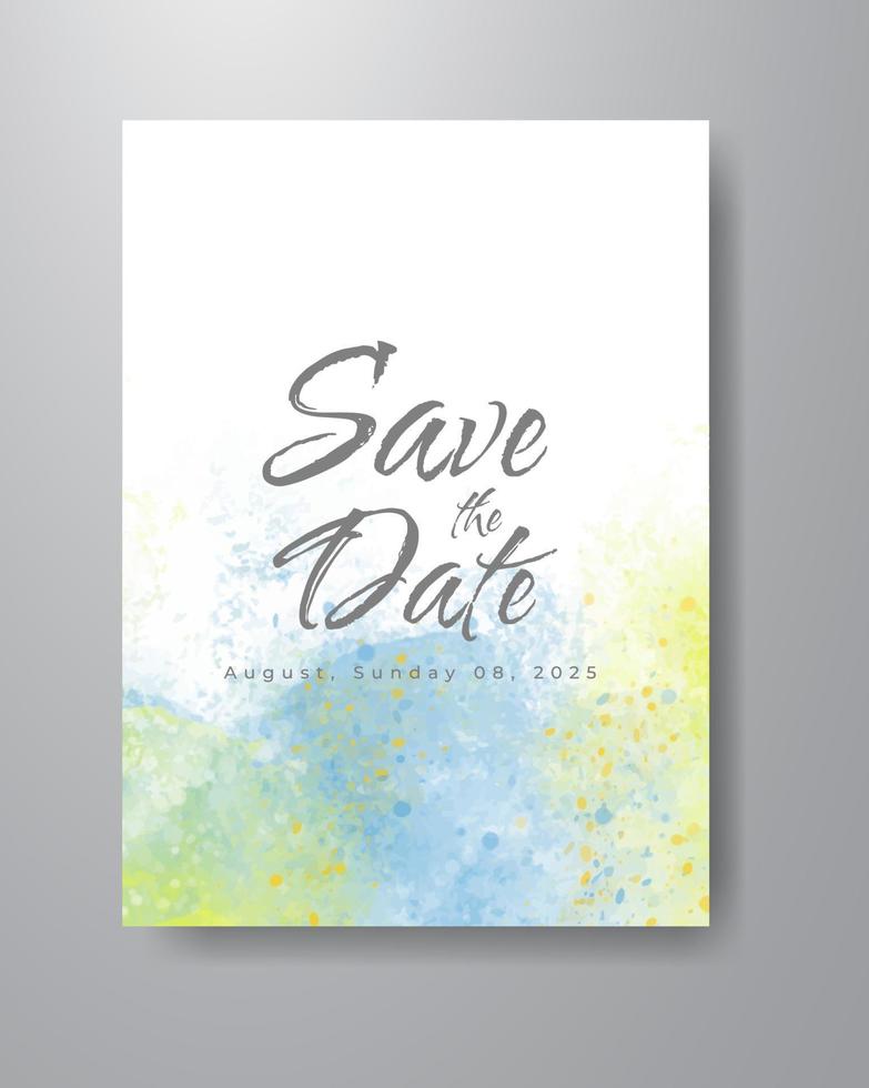 Save the date with watercolor background. Design for your invitation. vector