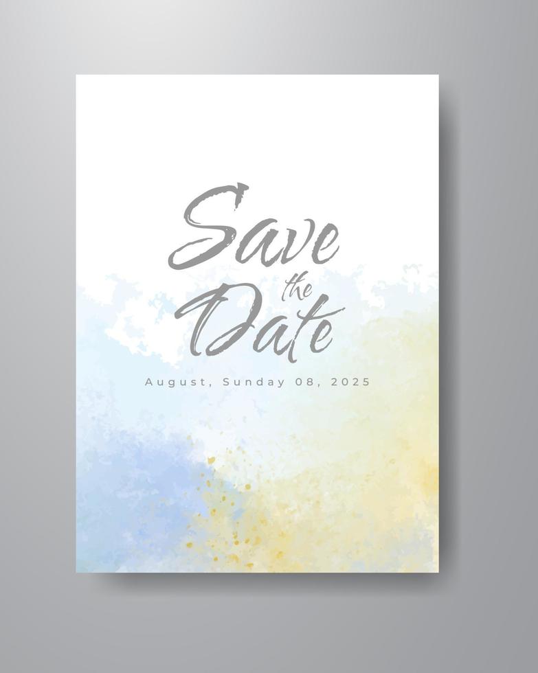 Save the date with watercolor background. Design for your invitation. vector