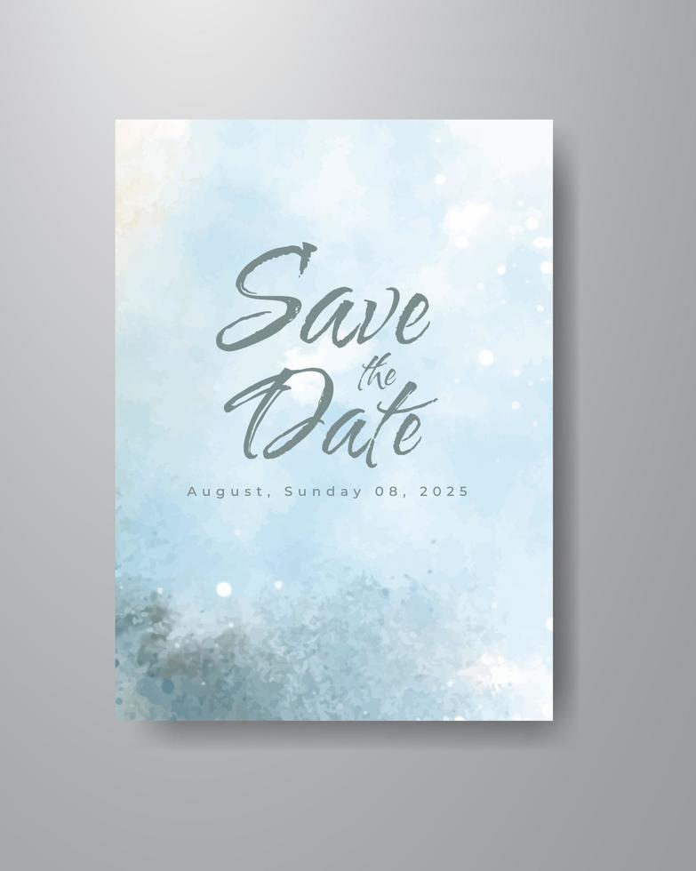 Save the date with watercolor background. Design for your invitation. vector