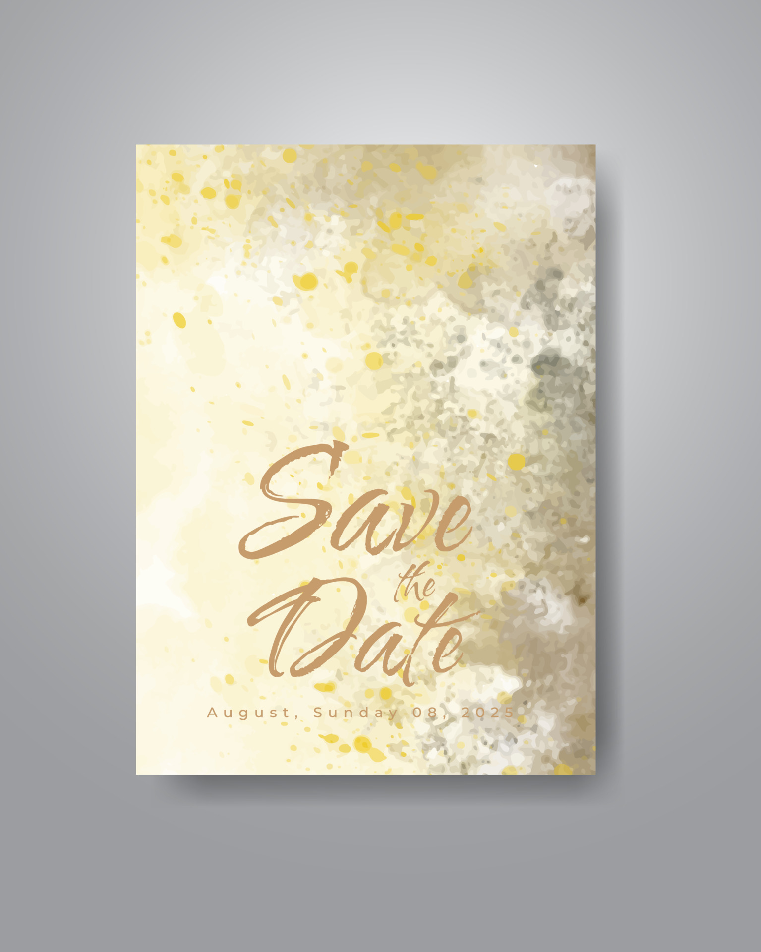 Save the date with watercolor background design for your invitation