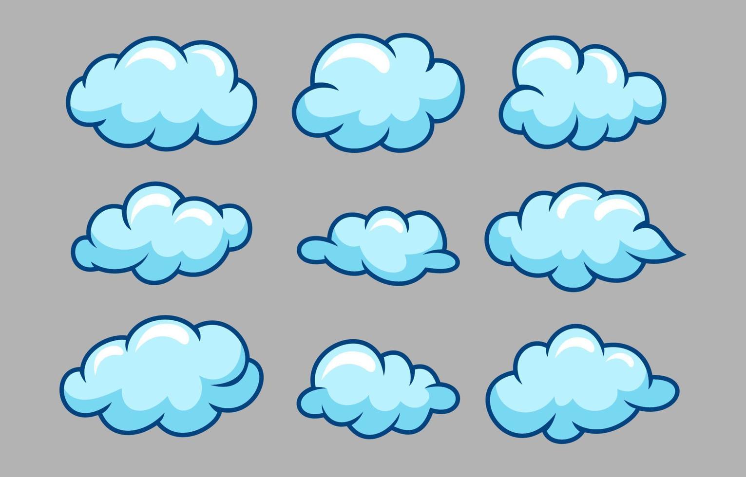 conjunto de iconos de nube vector