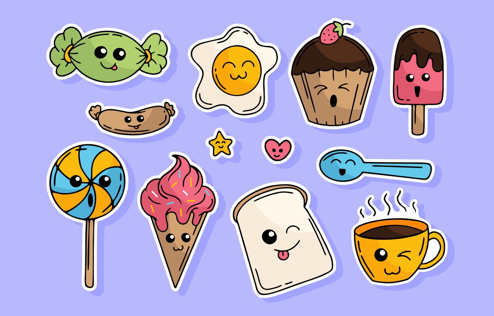 Free Vector  Hand drawn kawaii objects collection