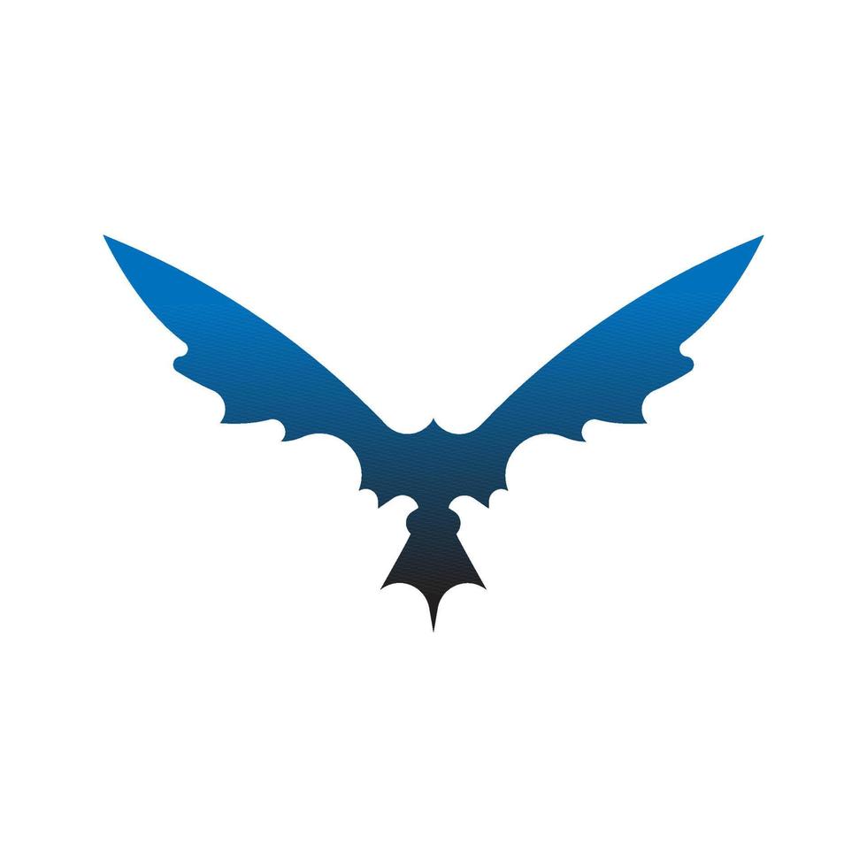 blue degradation wings icon logo vector