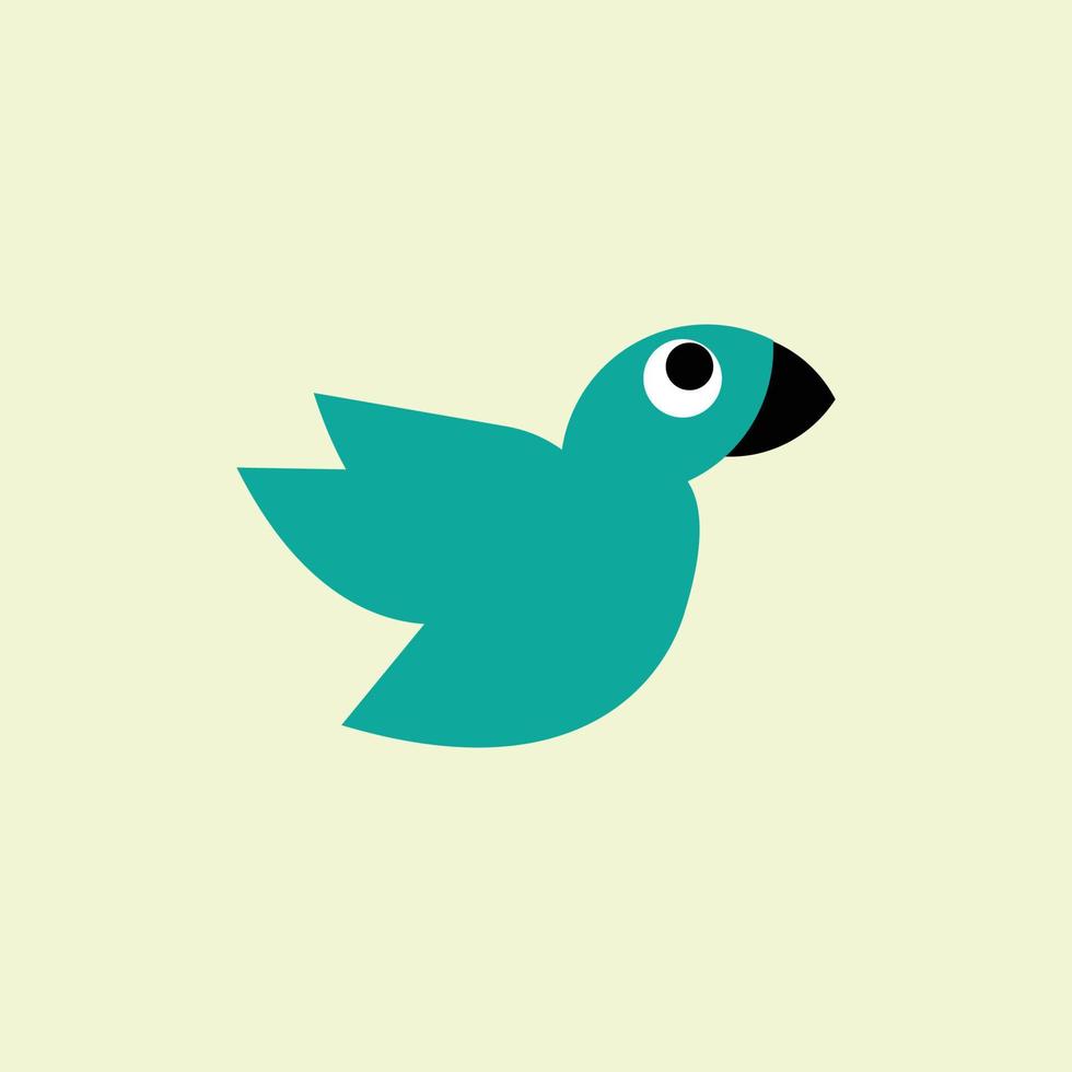 blue bird vector illustration with a simple black beak