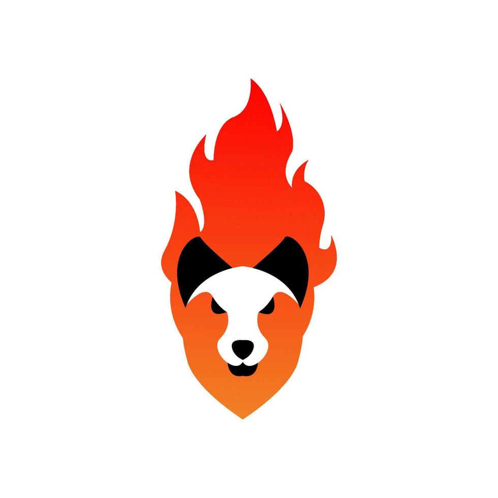 ilustración vectorial simple de la cara de zorro en el logotipo del icono de fuego vector