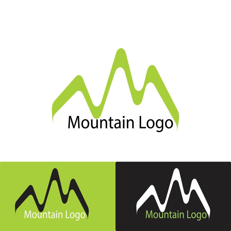 simple green mountain logo icon vector