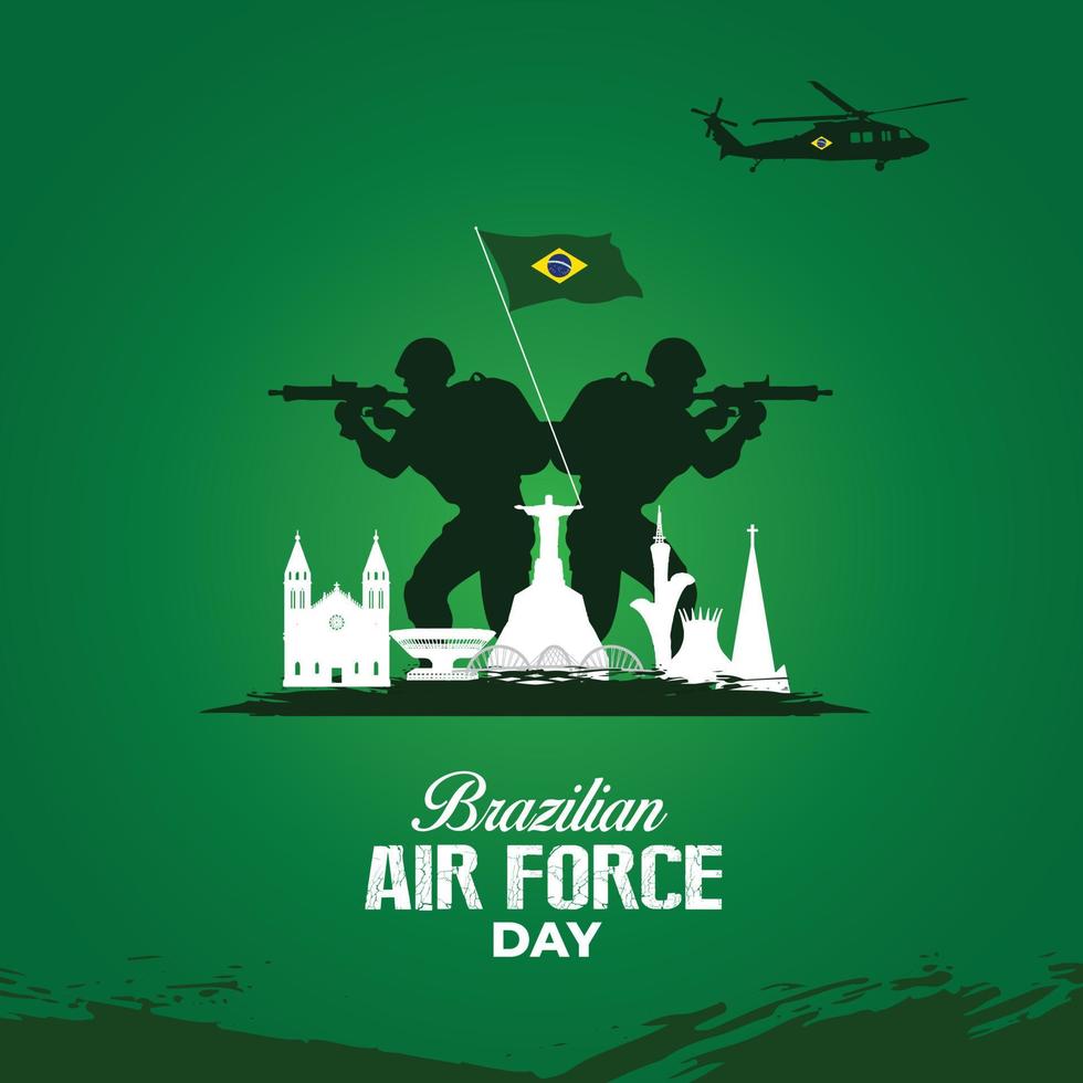 Brazilian Air Force Day. October 23. Brazil national celebration. Template for background, banner, card, poster. Vector illustration.
