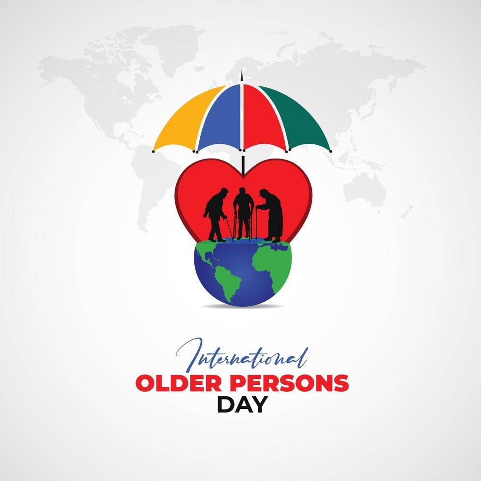 International day of older persons concept. Template for background, banner, card, poster. vector illustration.