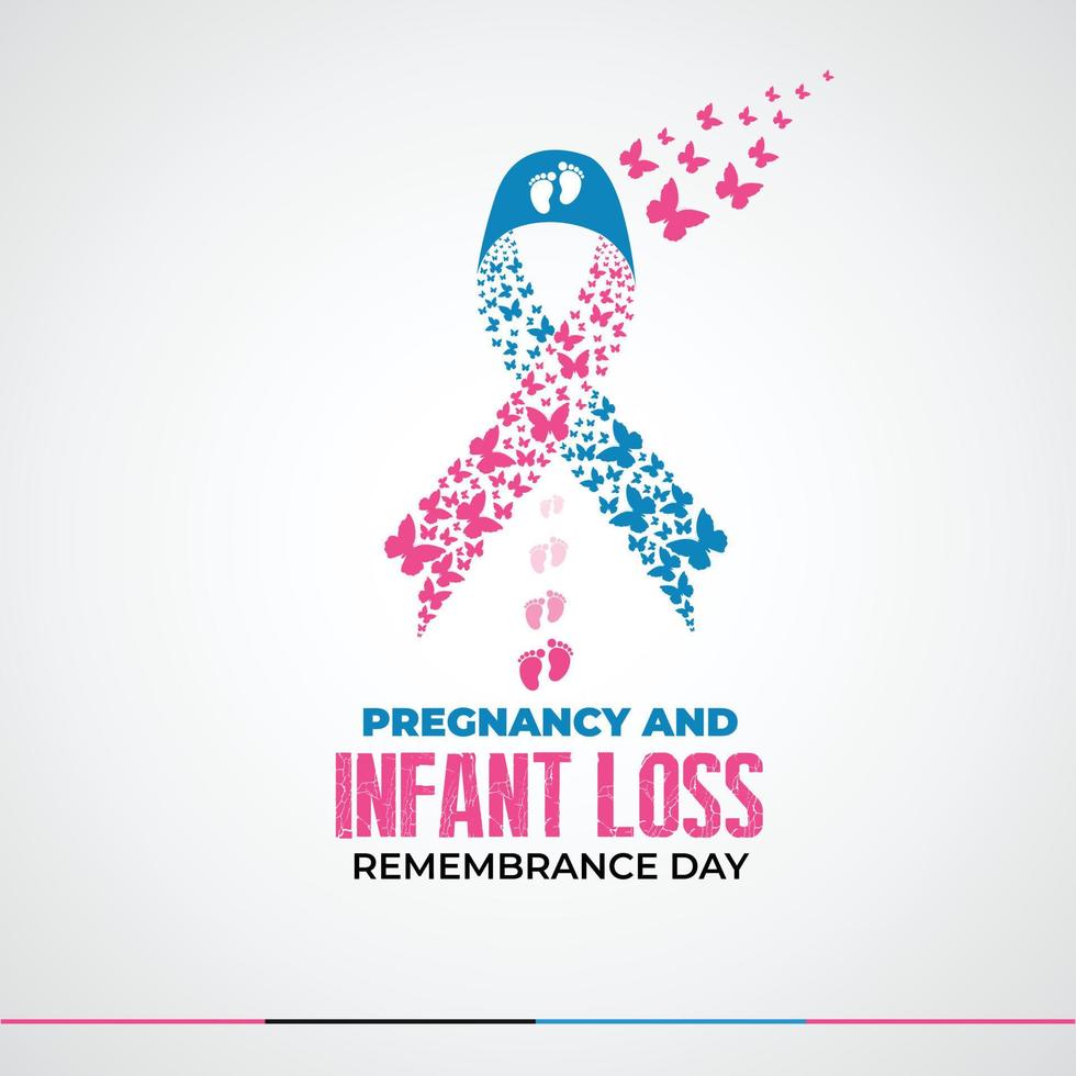 Día del recuerdo del embarazo y la pérdida del bebé. 15 de octubre póster. día de concientización sobre la pérdida de bebés. ilustración vectorial vector