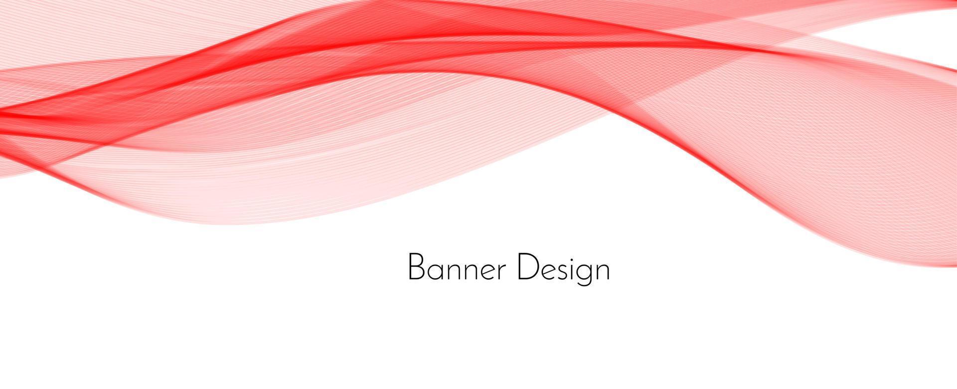 Abstract red modern decorative stylish wave banner background vector