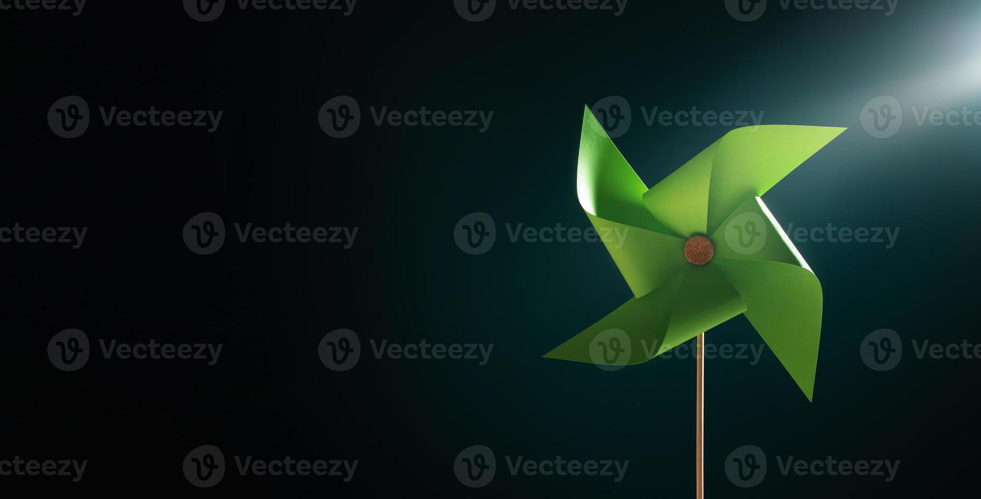 ESG and Clean Energy Concept. Close-up of Wind Turbine Paper. Decrease Carbon and Produce a Green Power. World Earth Day, Sustainable Resources, Environmental and Ecology Care photo