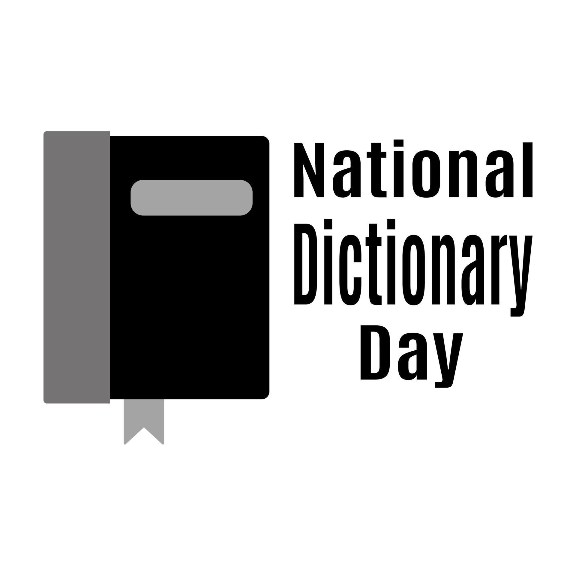 National Dictionary Day, idea for poster, banner, flyer or postcard