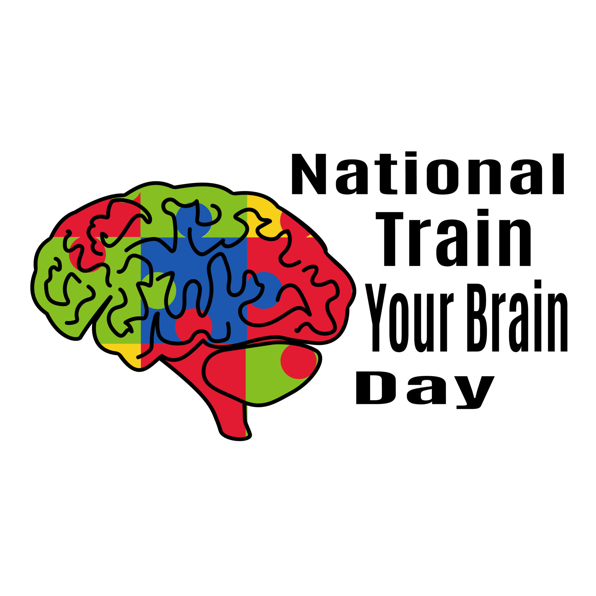 National Train Your Brain Day, idea for poster, banner, flyer or postcard  11882125 Vector Art at Vecteezy