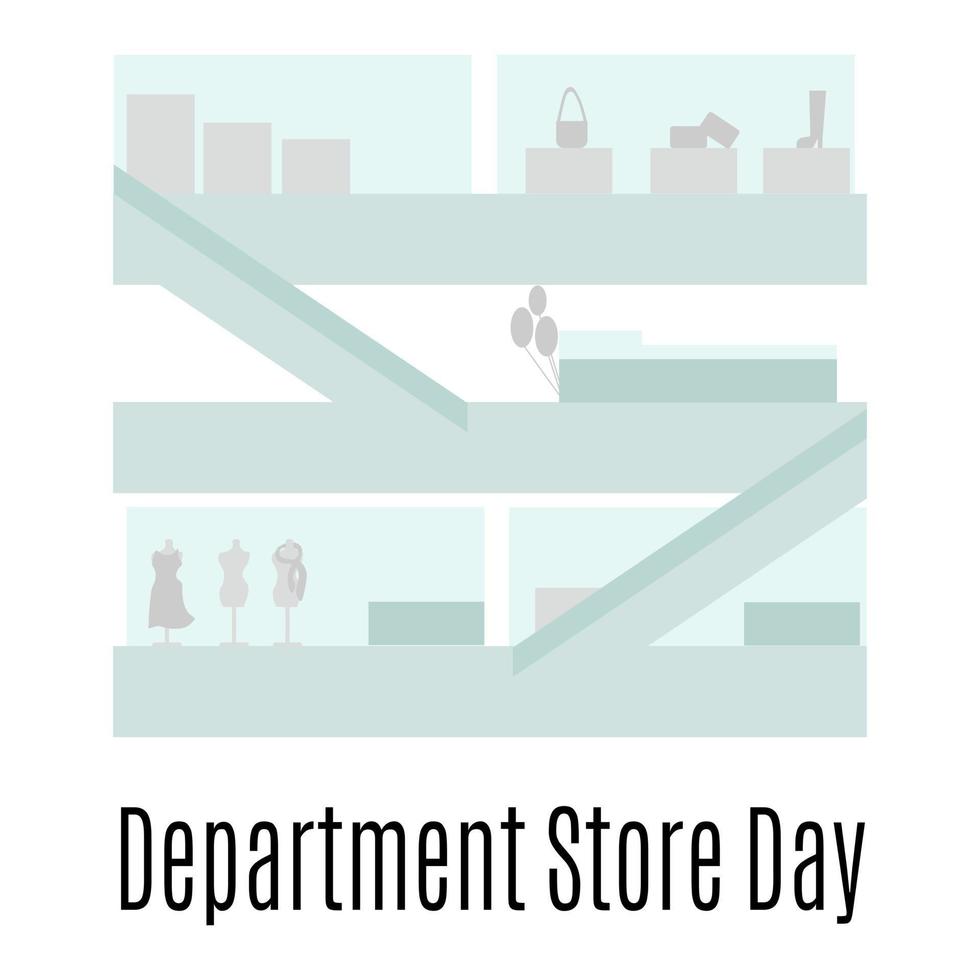 Department Store Day, idea for poster, banner, flyer or postcard, date on the calendar vector