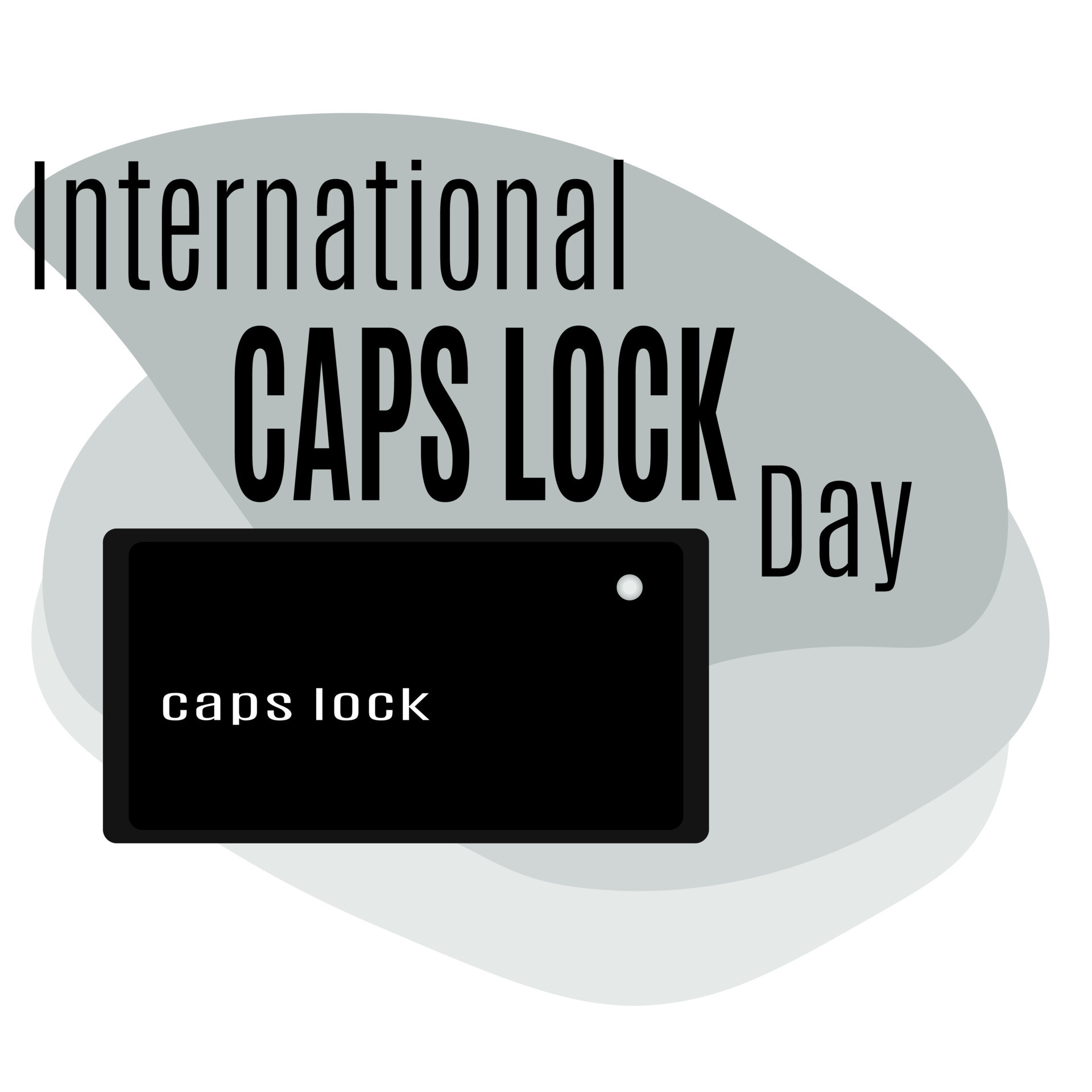 International Caps Lock Day, idea for poster, banner, flyer or postcard ...