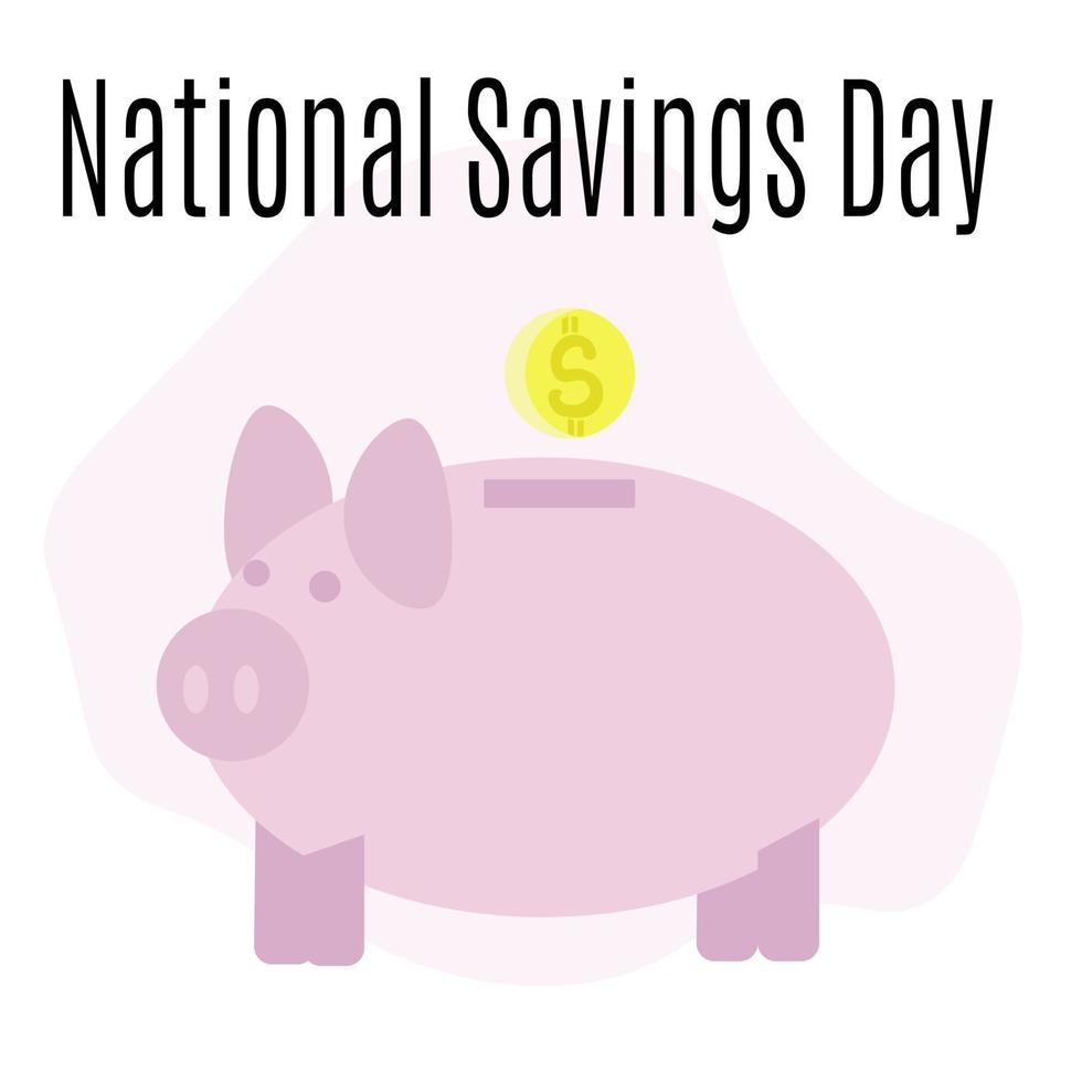 National Savings Day, idea for poster, banner, flyer or postcard vector