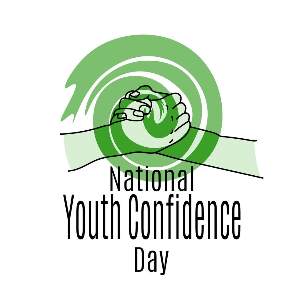 día nacional de la confianza de la juventud, idea para una publicación, pancarta, volante o postal vector