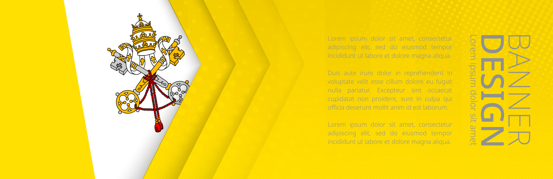 Banner template with flag of Vatican City for advertising travel