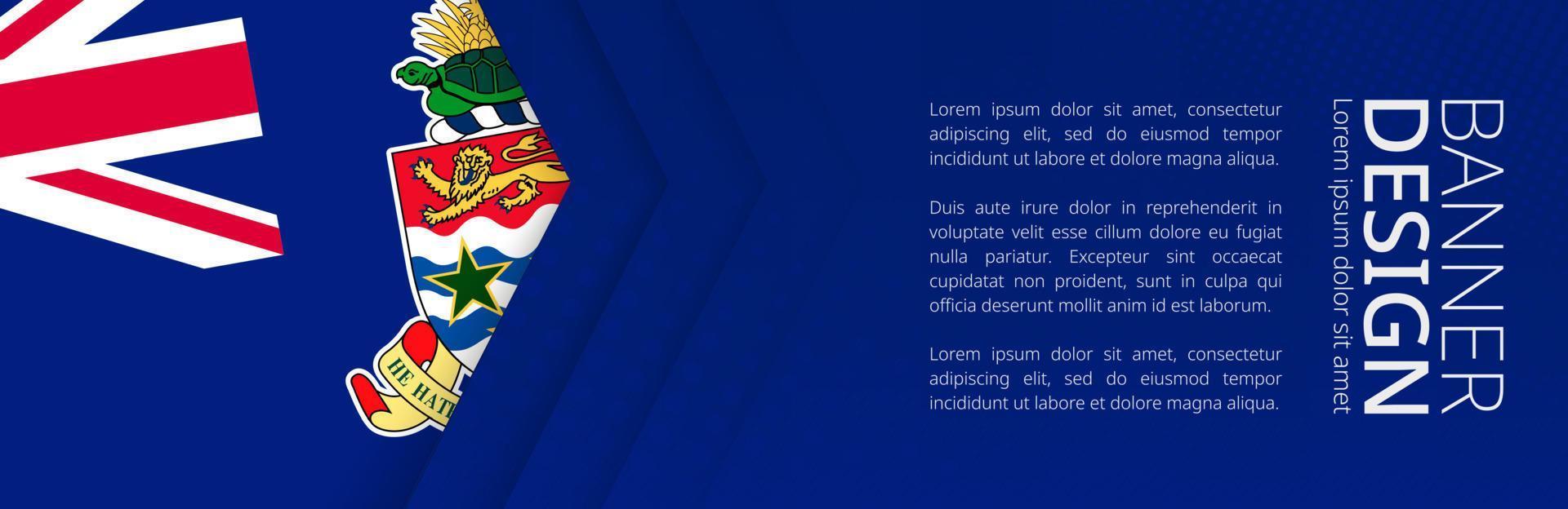 Banner template with flag of Cayman Islands for advertising travel, business and other. vector