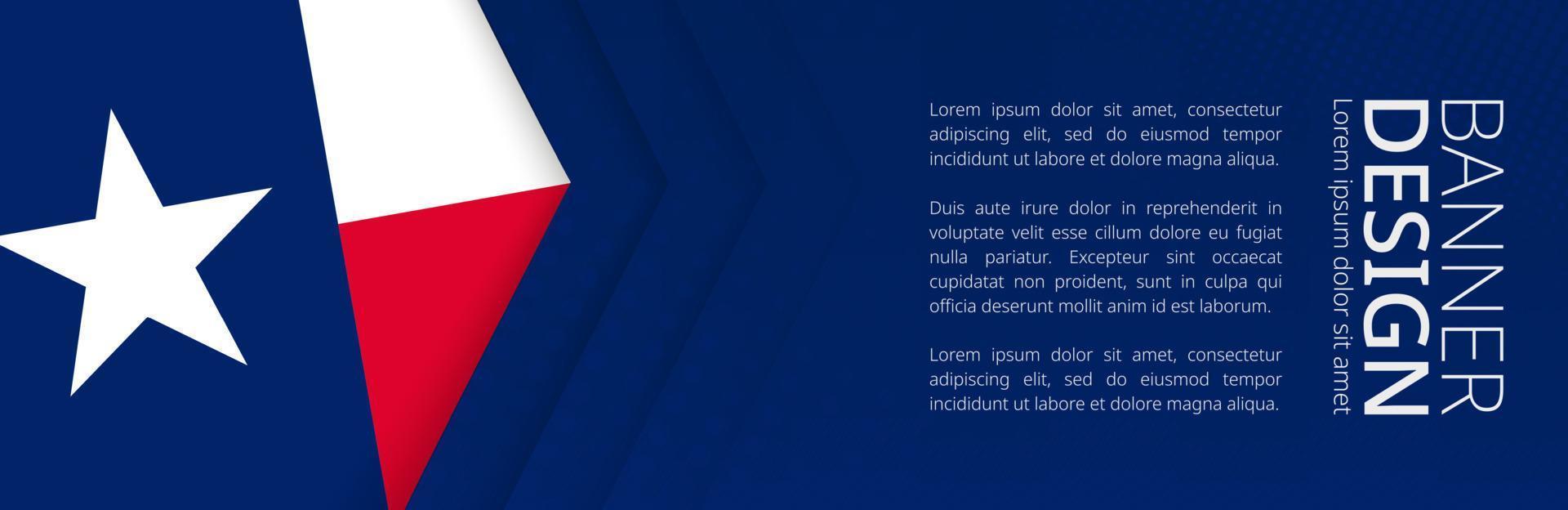 Banner template with flag of U.S. state Texas for advertising travel, business and other. vector