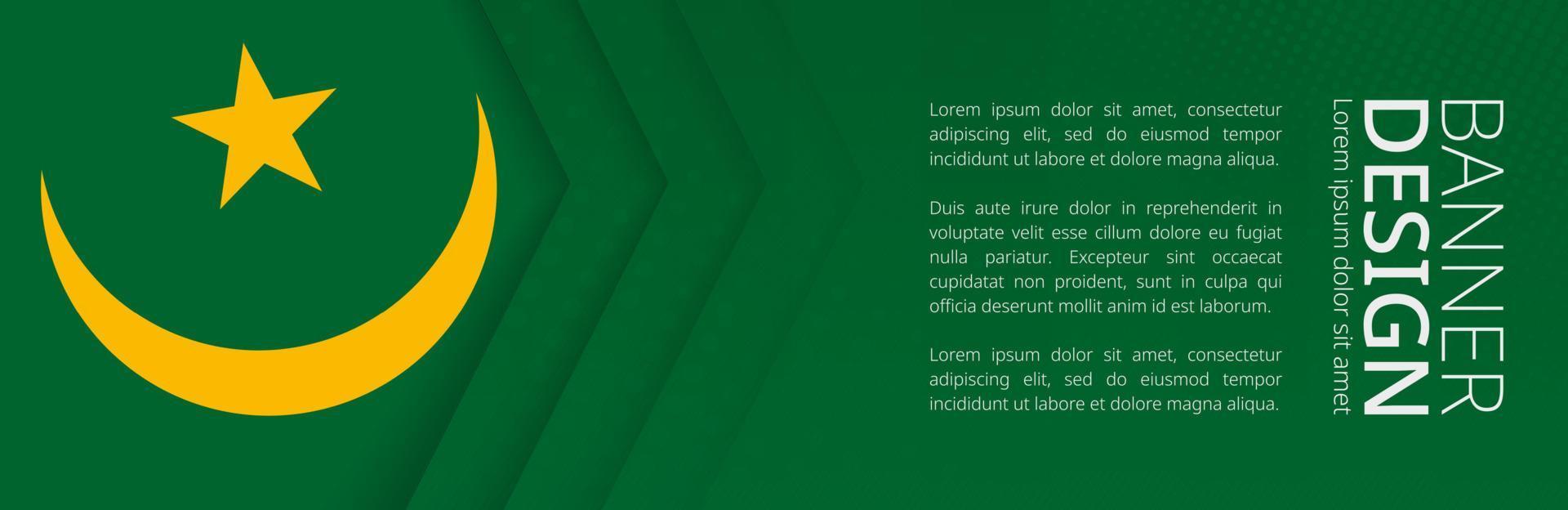 Banner template with flag of Mauritania for advertising travel, business and other. vector