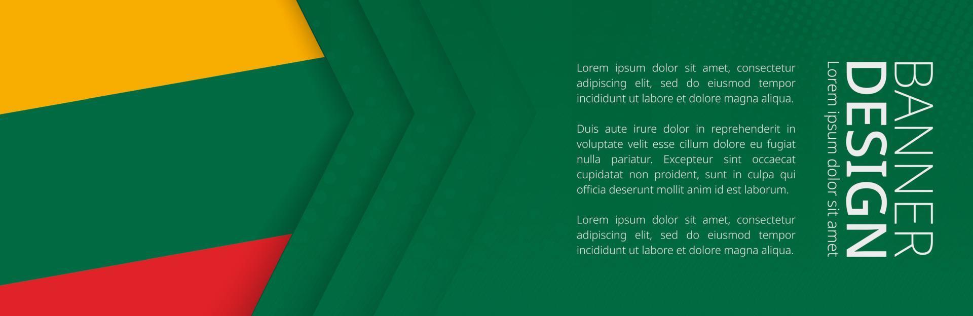 Banner template with flag of Lithuania for advertising travel, business and other. vector
