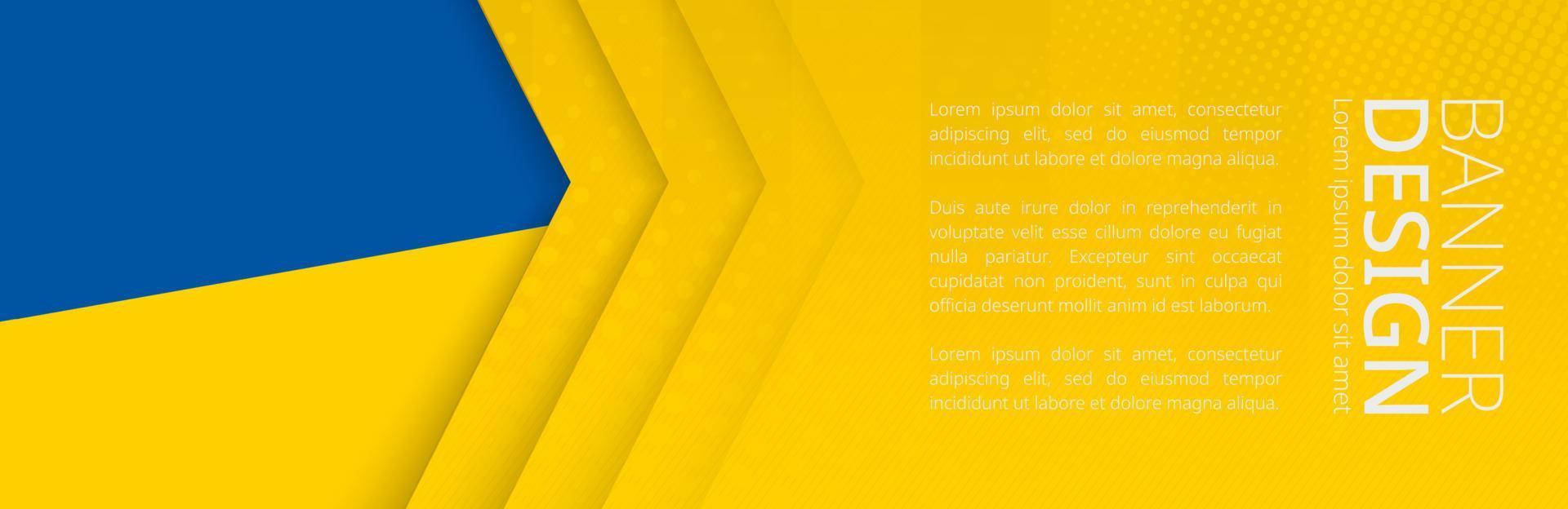 Banner template with flag of Ukraine for advertising travel, business and other. vector