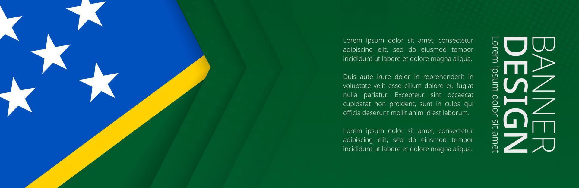 Banner template with flag of Solomon Islands for advertising travel, business and other. vector