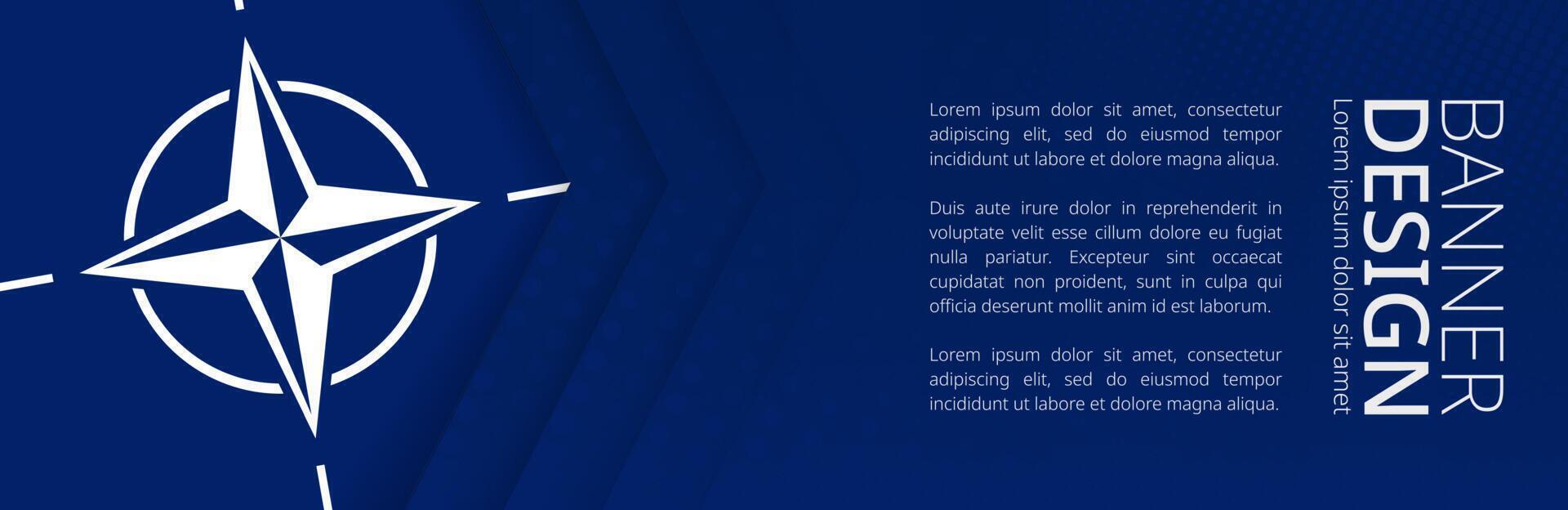 Banner template with flag of Nato for advertising travel, business and other. vector