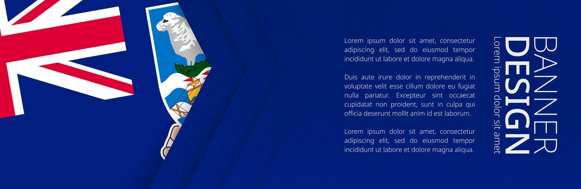 Banner template with flag of Falkland Islands for advertising travel, business and other. vector