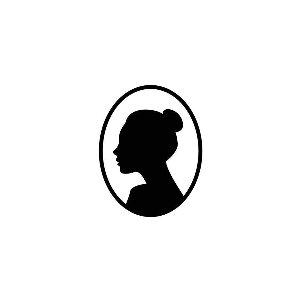 silhouette of beauty woman with hair bun vector