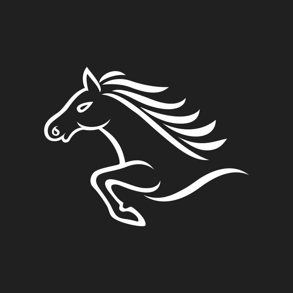 caballo mascota sobre fondo negro vector