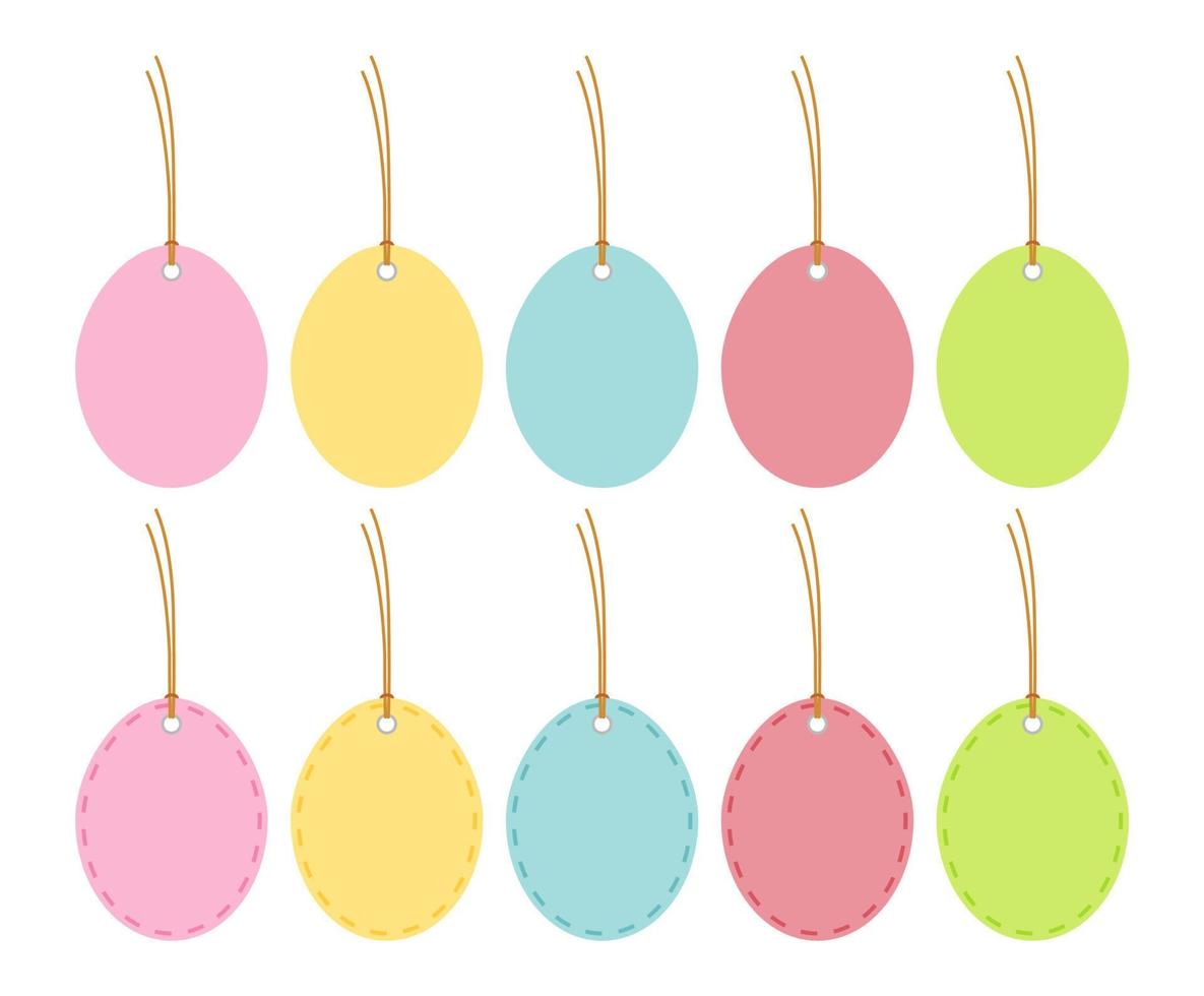 Multicolored Easter eggs hanging isolated on white background vector