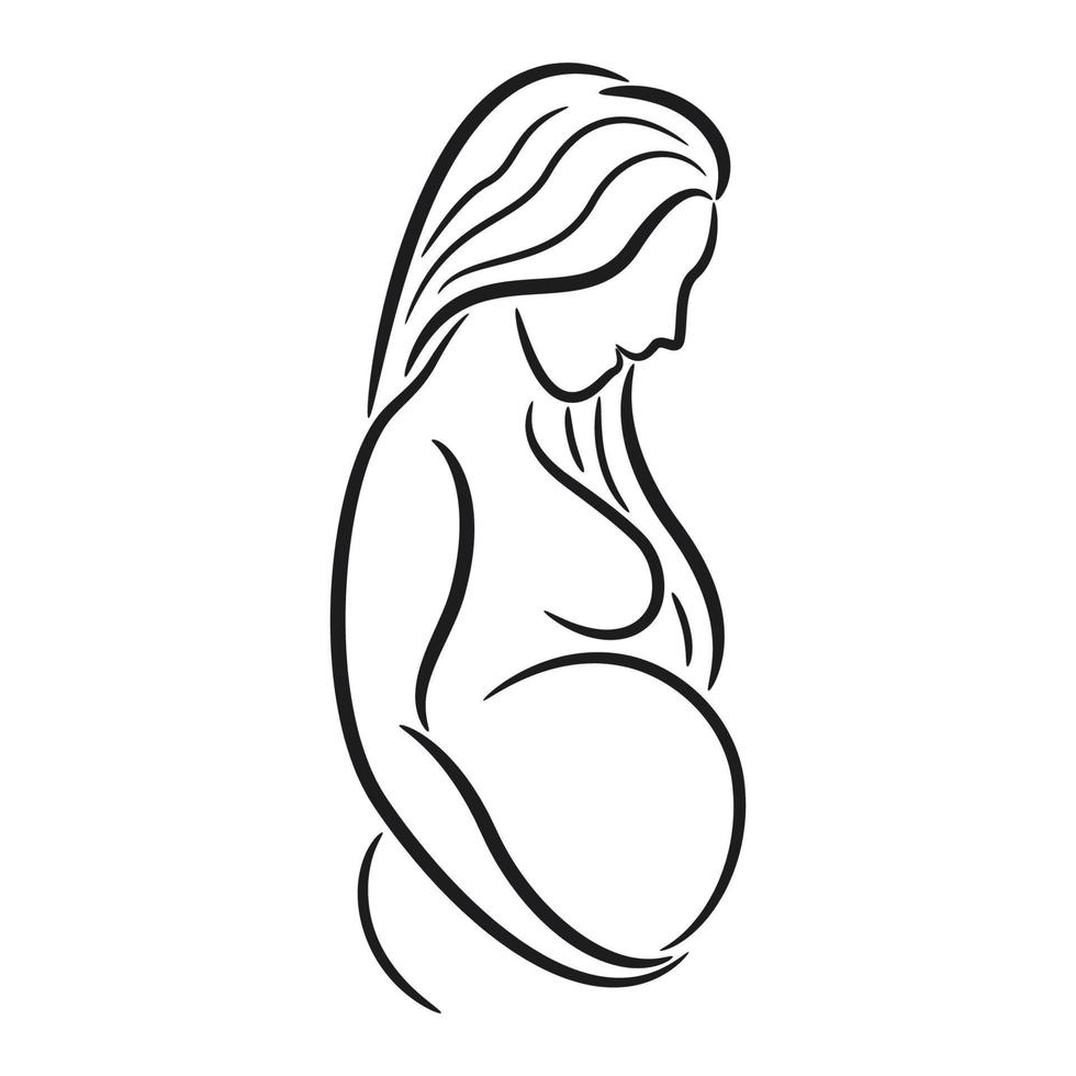 Pregnant woman symbol vector