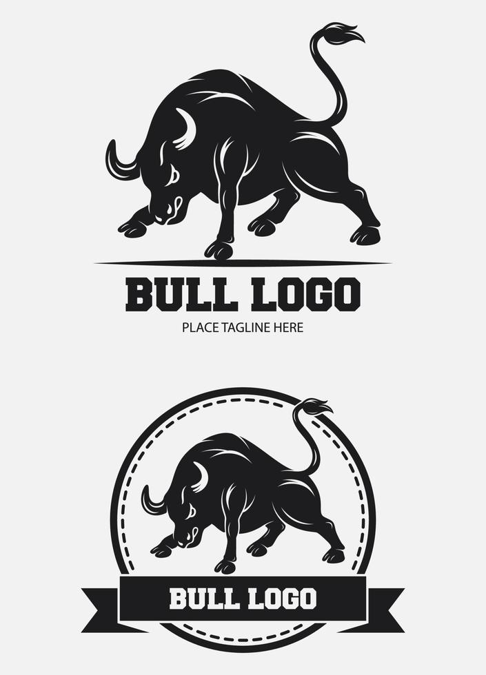 Bull mascot icon design template vector