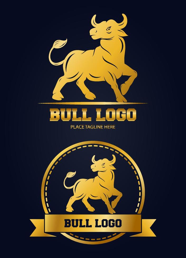Bull mascot icon design template vector