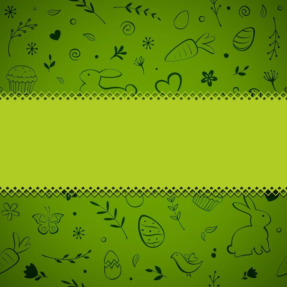 tarjeta de felicitación de patrón de pascua perfecta sobre fondo verde vector